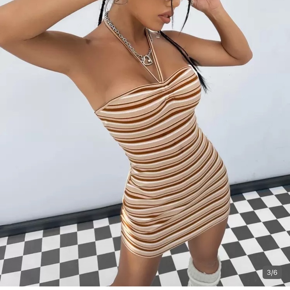 Striped Strapless Mini Dress